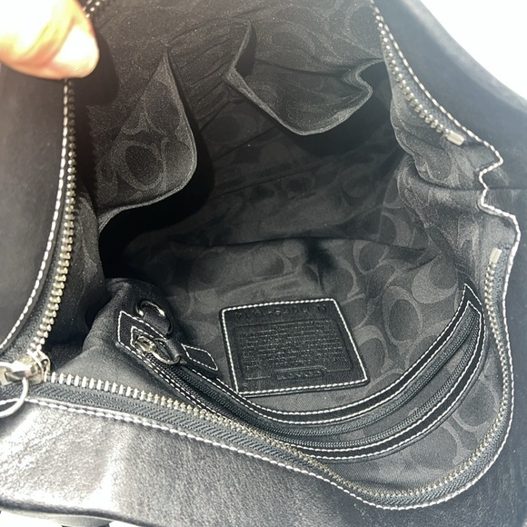 Coach Smooth Black Leather D06S-1414 Large Shoulder Crossbody Bag - Picture 11 of 12